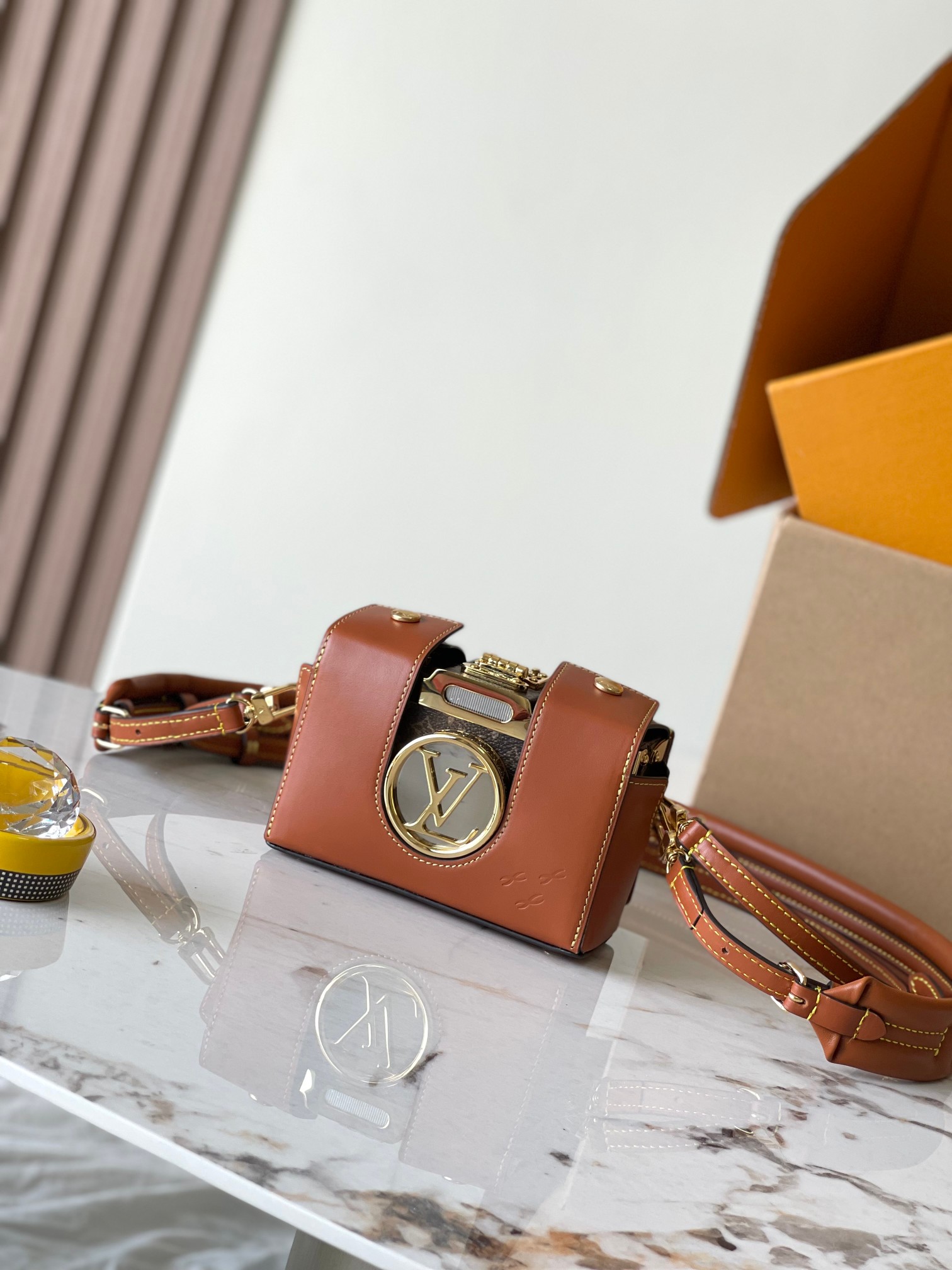 Monogram塗層帆布小牛皮箱-M47116