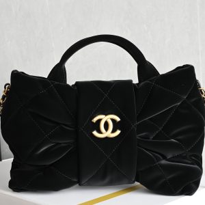 Velvet Bow Bag 🎀 Black, Medium size
