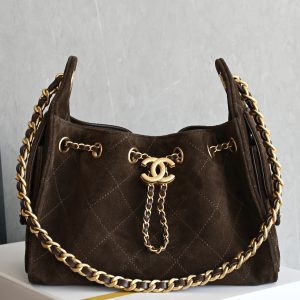 Suede Hippie Hobo Mini, Coffee Brown