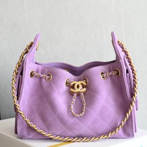 Suede Hippie Hobo Mini in Purple