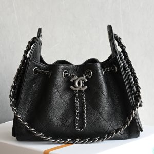 Hippie Hobo Mini, Black with Silver Hardware