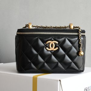 Brand New Version Small Gold Ball Double Chain Cosmetic Bag