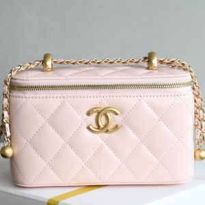 Brand new version of the small gold ball double chain cosmetic bag