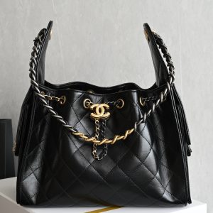 25B Bag with contrasting chain, black, small size