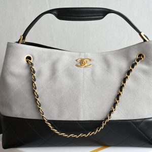 MIM Shopping Bag, Vertical Small Size Black and white combination