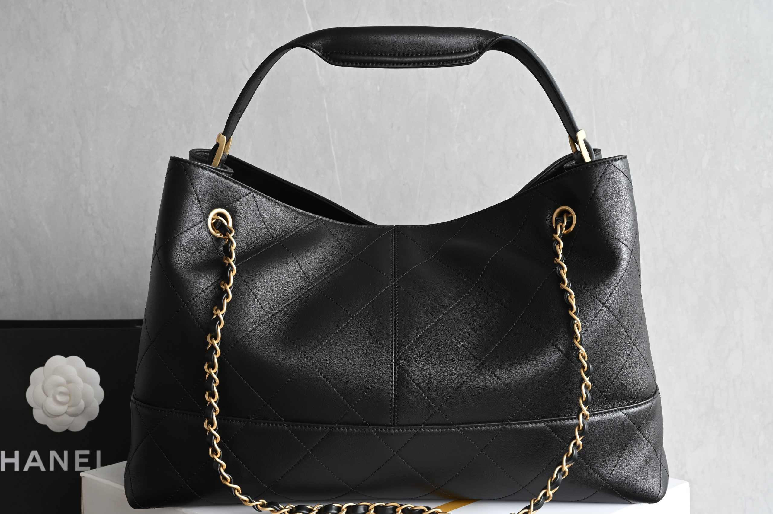 Shopping Bag𝗁𝗈𝖻𝗈 Black Large Size - 图片 2