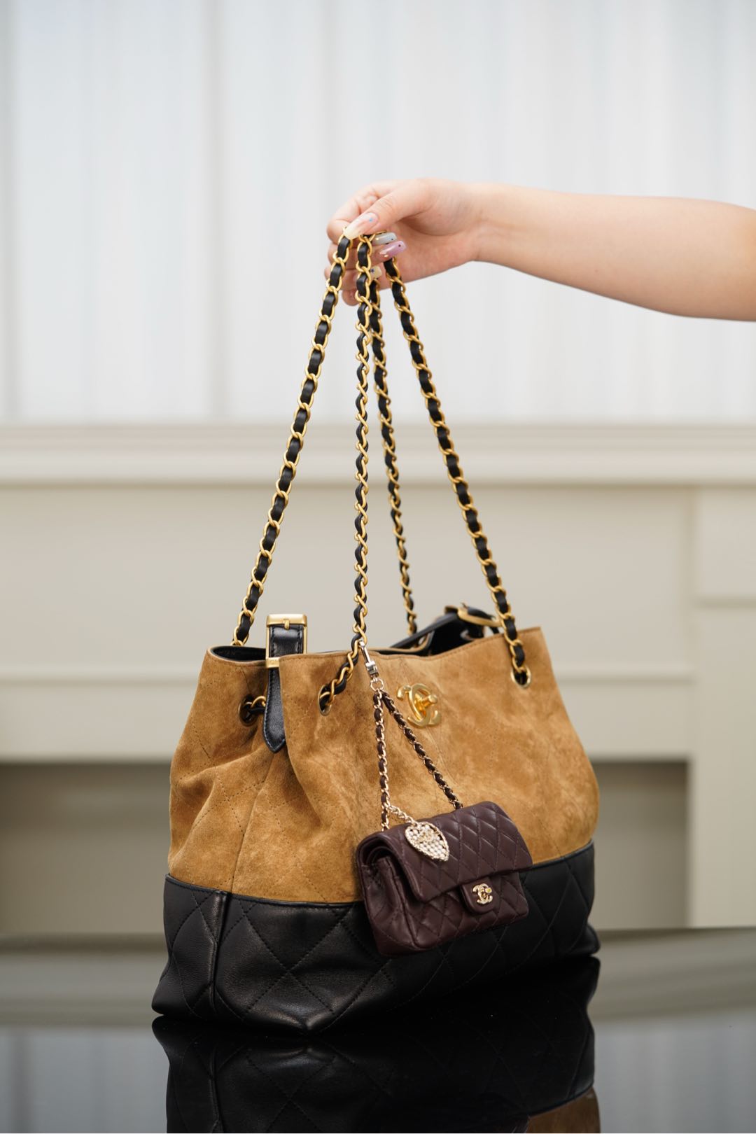 香奈儿 25a 高级手工坊系列全皮 hobo 托特包