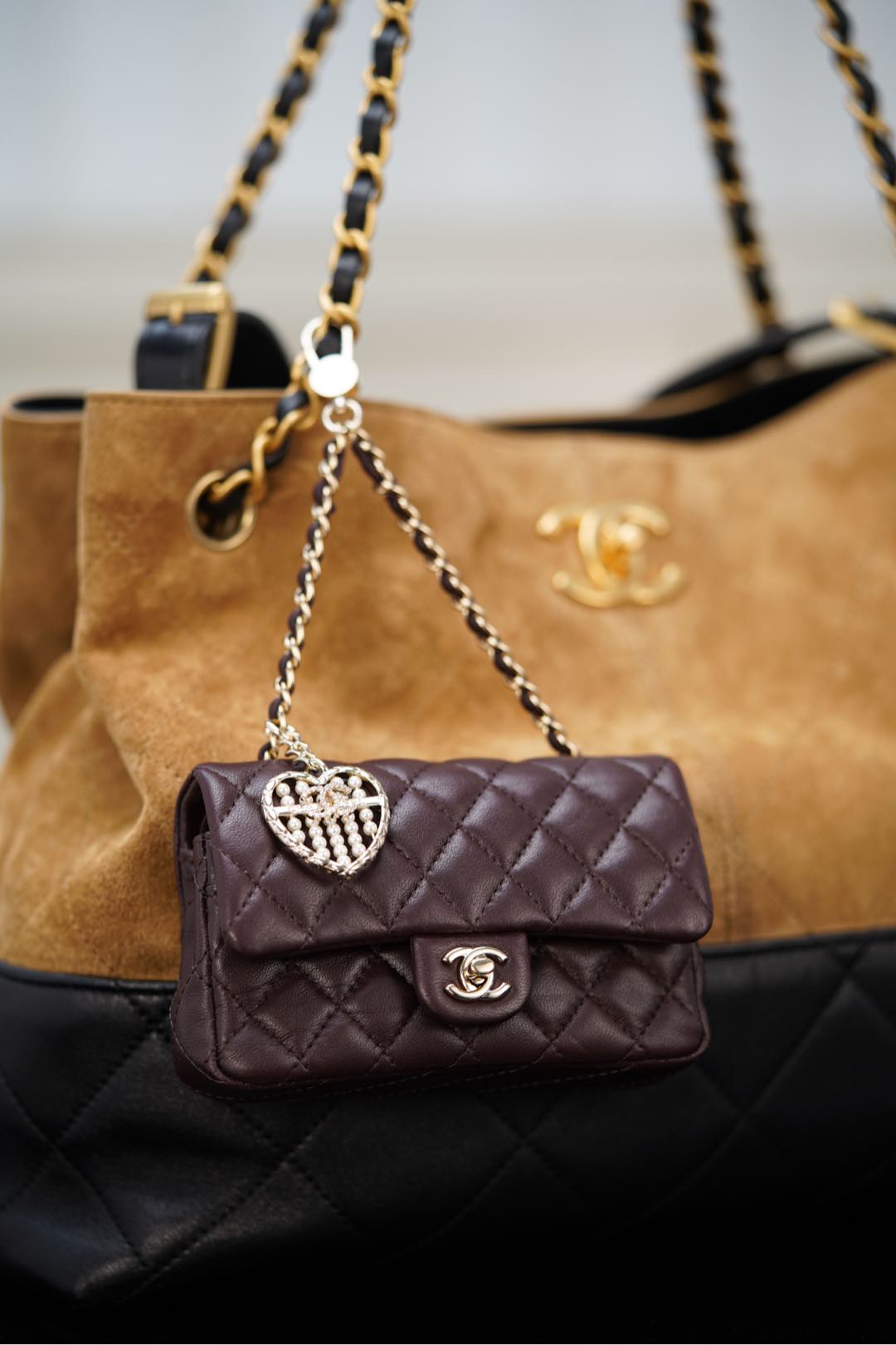 香奈儿 25a 高级手工坊系列全皮 hobo 托特包