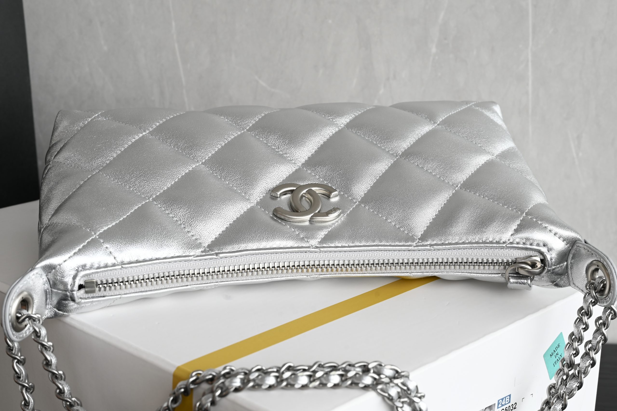 Gold Coin Chain Dumpling Bag, Silver - 图片 5