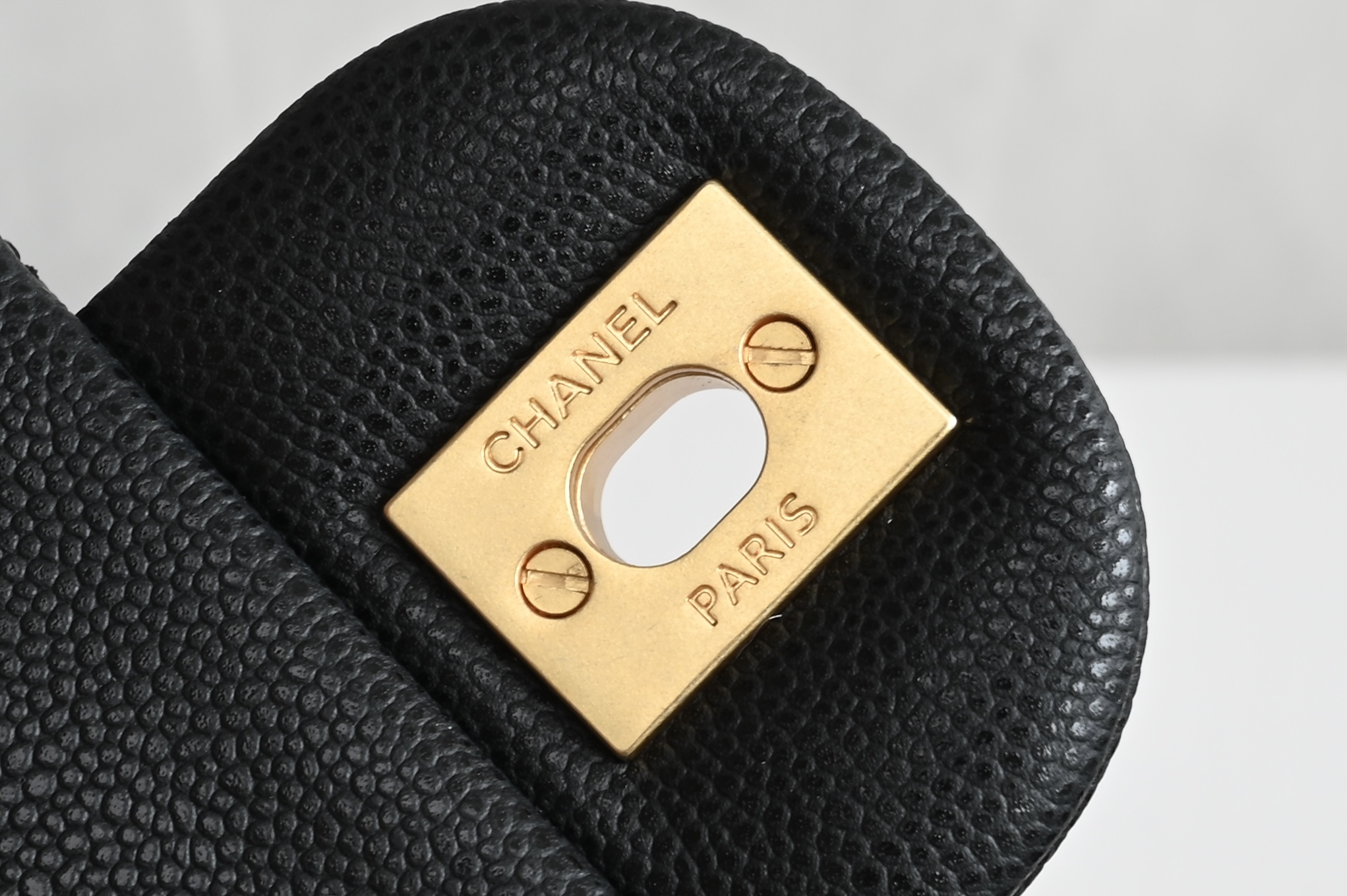 Lychee grain leather double C handle large mini bag, black - 图片 7