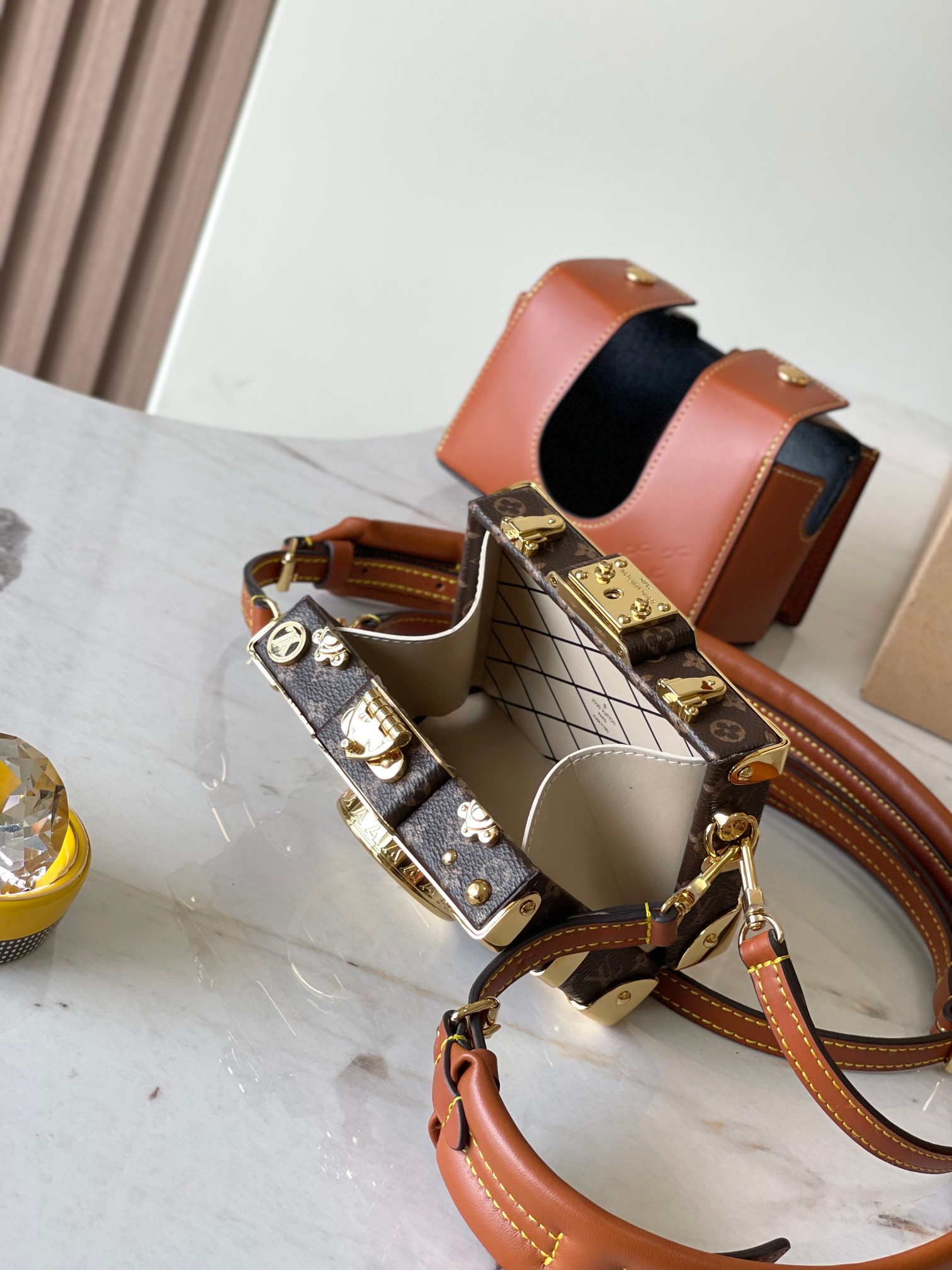 Monogram塗層帆布小牛皮箱-M47116 - 이미지 9